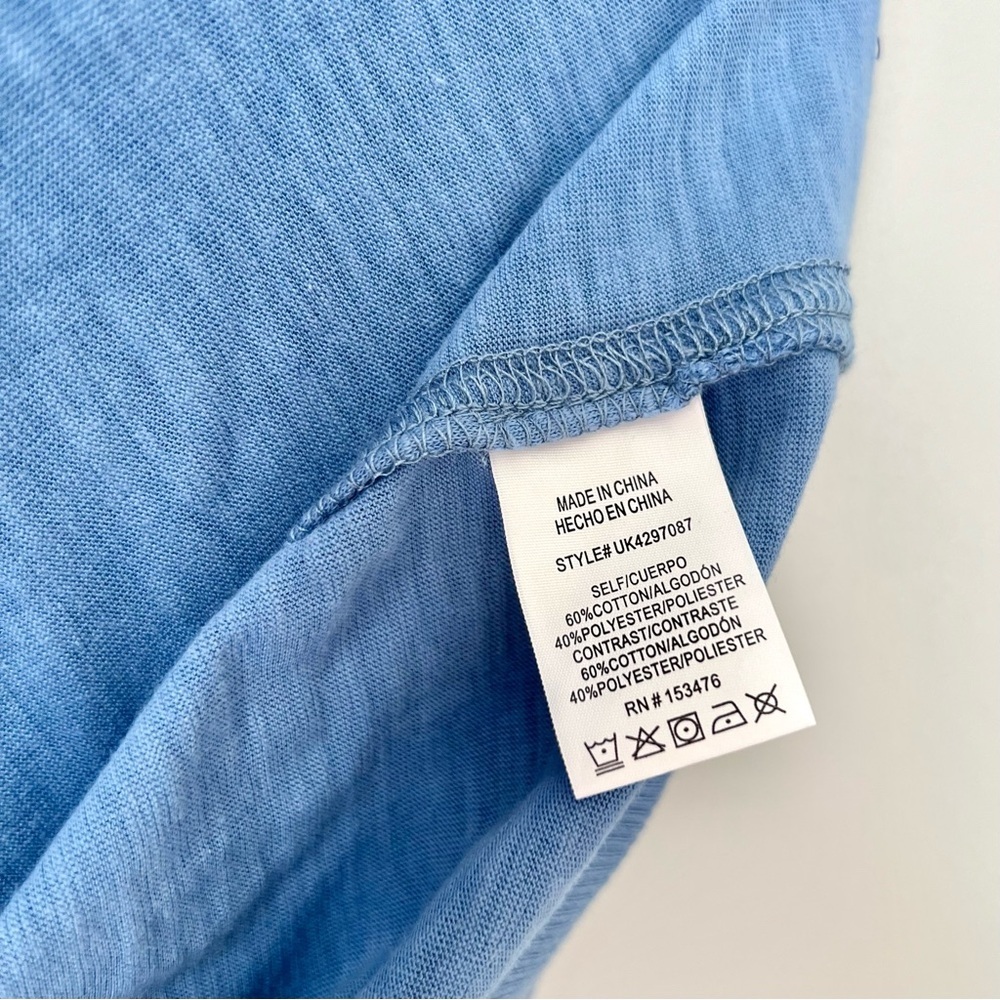 Sundry Open Back Crossover Tee | Size S | Blue - Picture 5 of 6
